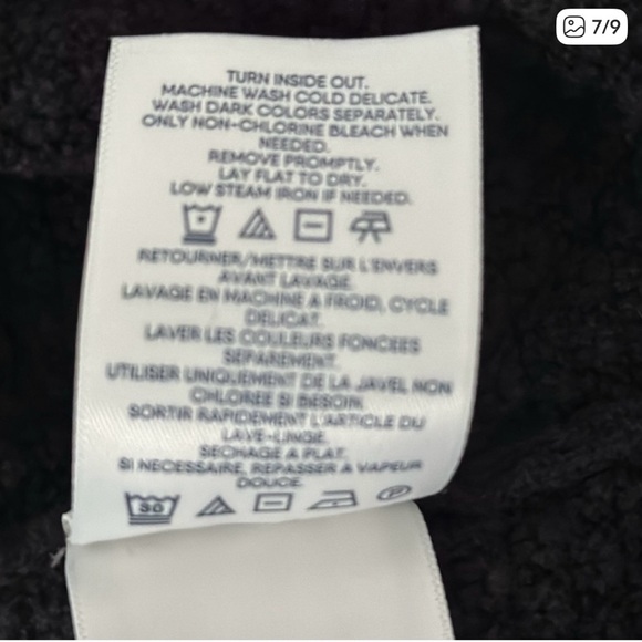 Lands End Black Cotton Tunic Sweater Large Tall - Picture 5 of 6